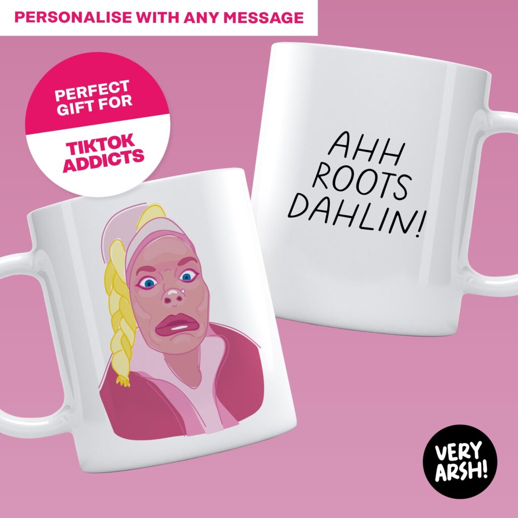 Ahh Roots Dahlin! - Personalised Funny Mug inspired by Chelsea Lee Art ...