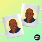 Funny Ainsley Harriott celebrity mug personalised with name or text - pop culture gift